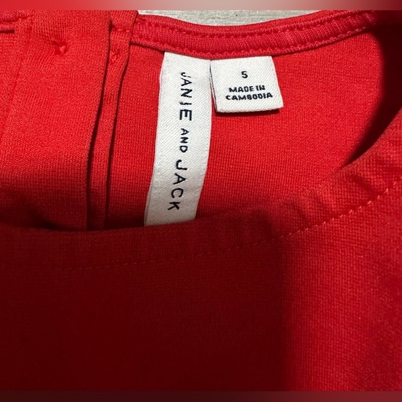 Janie & Jack Brick Red Ruffle Trim Short Sleeve Tunic Top 5T - Picture 3 of 4